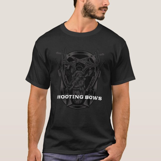 Camiseta Atirando Arcos caçando caçadores de animais selvag (Frente)
