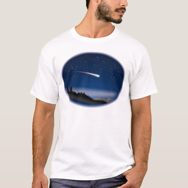 Camiseta Atirando Estrela Sobre Paisagem Noturna (Frente)