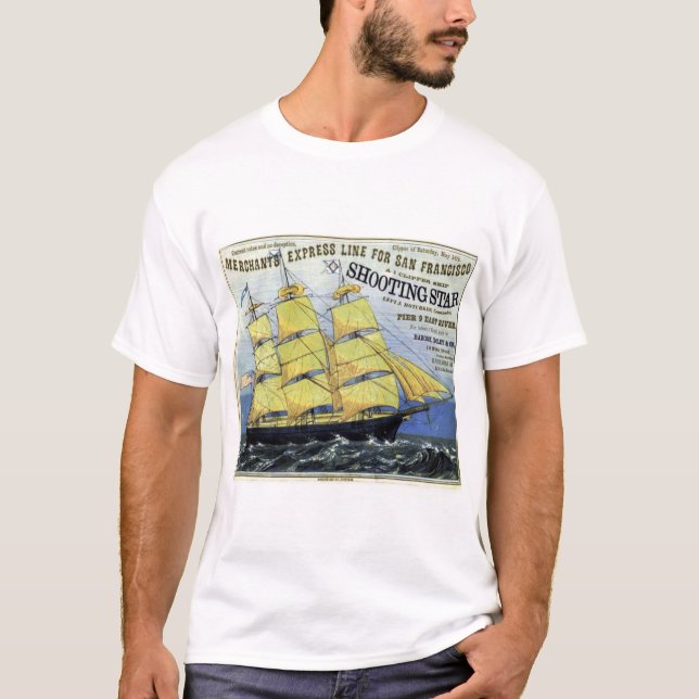 Camiseta Atirando na Navegação do Clipper Estelar (Frente)