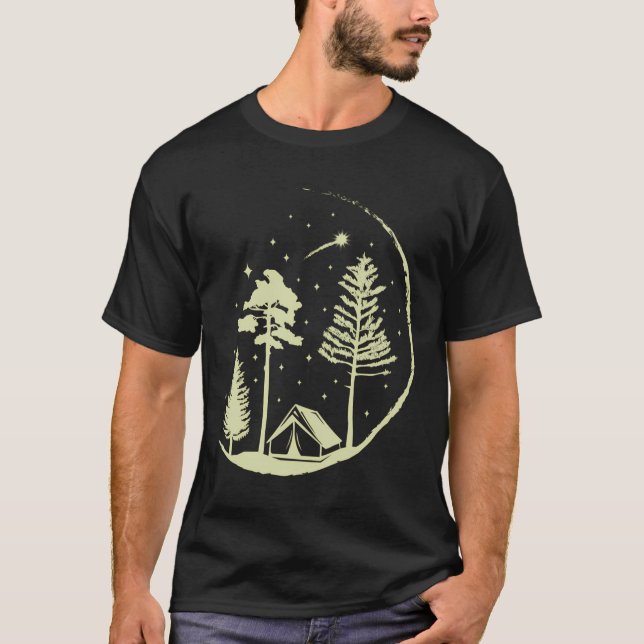 Camiseta Atirar Em Estrelas E Árvores Circulam Natureza Cam (Frente)