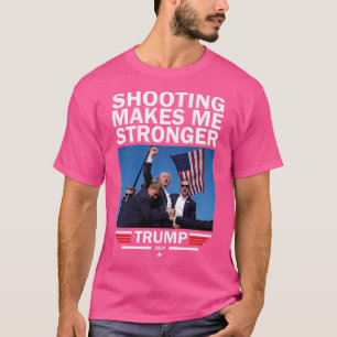 Camiseta Atirar Torna-Me Mais Forte Donald Trump Político S