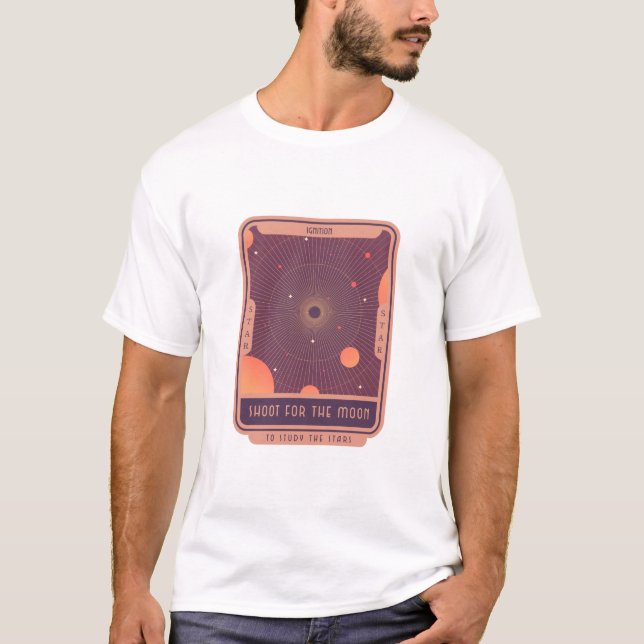 Camiseta Atire na Lua para Estudar a Astronomia das Estrela (Frente)