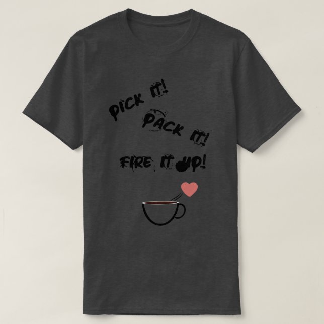 Camiseta Atire no café, amor (Frente do Design)