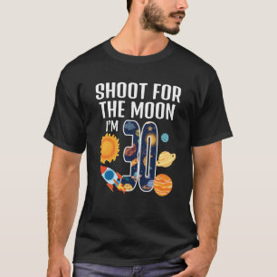 Camiseta Atire para o espaço exterior da Lua aniversário de