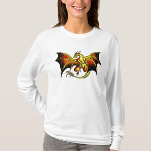 Camiseta Atitude artística Dragão colorido senhoras capuz