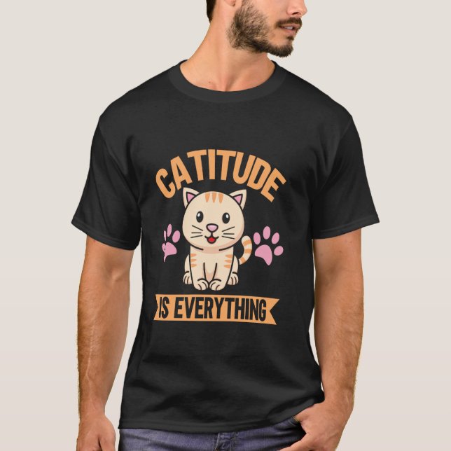 Camiseta Atitude de Gata É Tudo Mãe de Gato (Frente)