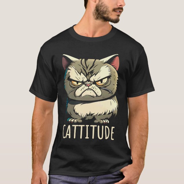 Camiseta Atitude de Gato Irritado (Frente)
