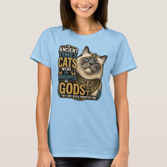Camiseta Atitude de Gato Ragdoll Antigo (Frente)