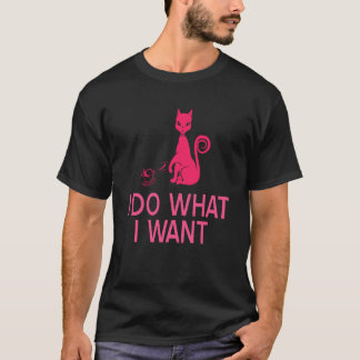 Camiseta Atitude de Gato Rebelde Eu Faço o Que Quero Humor
