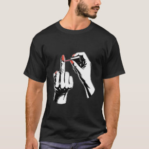 Camiseta Atitude de Mulher Sem Desculpas Arte de Esmalte de