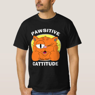 Camiseta ATITUDE PAWSITIVA Atitude positiva Senhor Gato