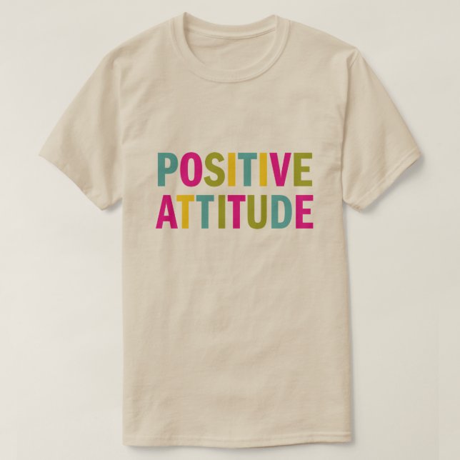 Camiseta Atitude positiva em cores brilhantes (Frente do Design)