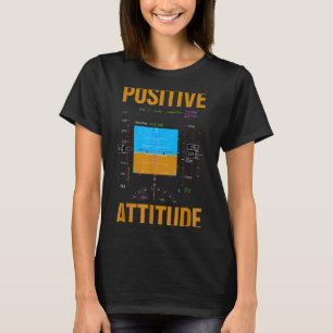 Camiseta Atitude positiva engraçada piloto aviação instrume