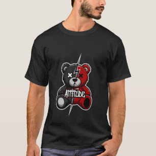 Camiseta Atitude Urso Dividido   Trovão X-Olhos Teddy Gráfi