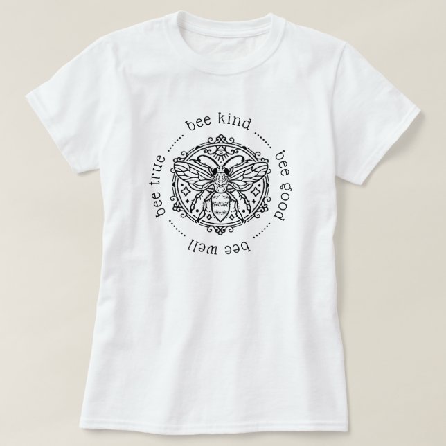 Camiseta Atitudes das abelhas (Frente do Design)