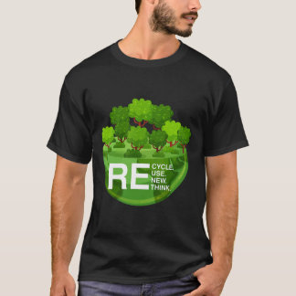 Camiseta Ativação ambiental Reutilizar Reciclar Renovar Rep