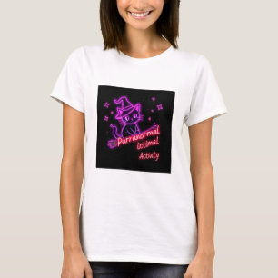 Camiseta Atividade Puranormal - Gato De Bruxa De Neon Cuta