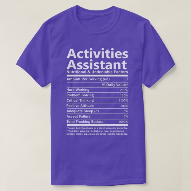Camiseta Atividades Assistente de Fa Nutricional e Inegável (Frente do Design)