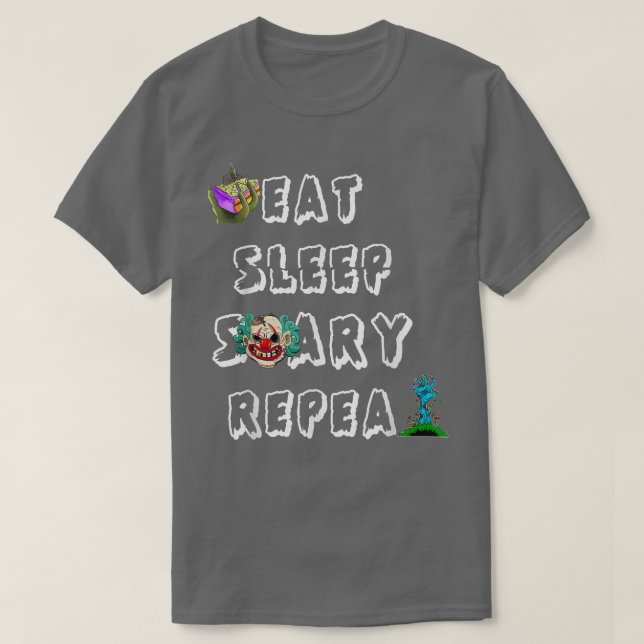 Camiseta Atividades Feriado De Halloween Comer Sem Dormir A (Frente do Design)