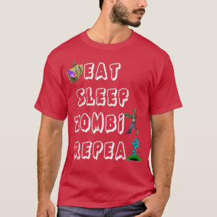 Camiseta Atividades Halloween Holiday Comer Sem Dormir Zomb