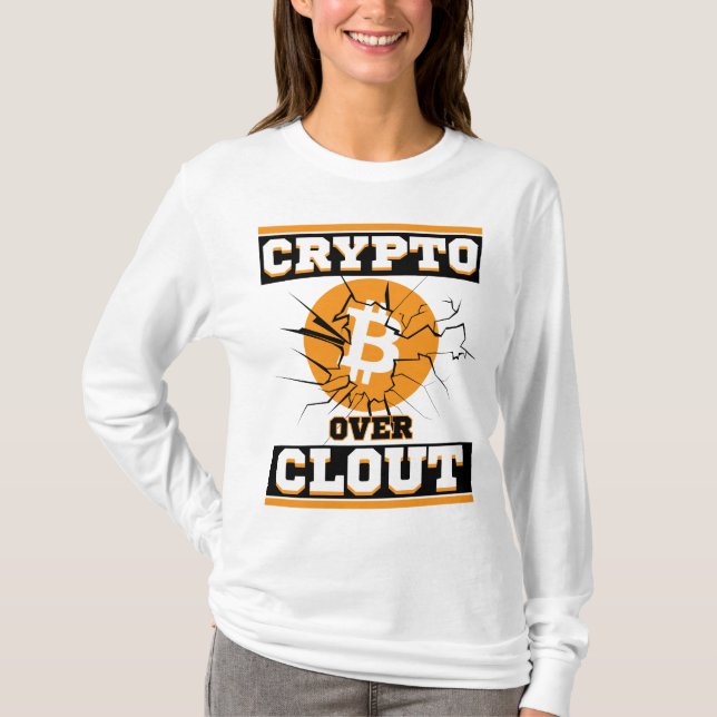 Camiseta Ativos Bitmoney Crypto Over Clout™ Sobre Algoritmo (Frente)