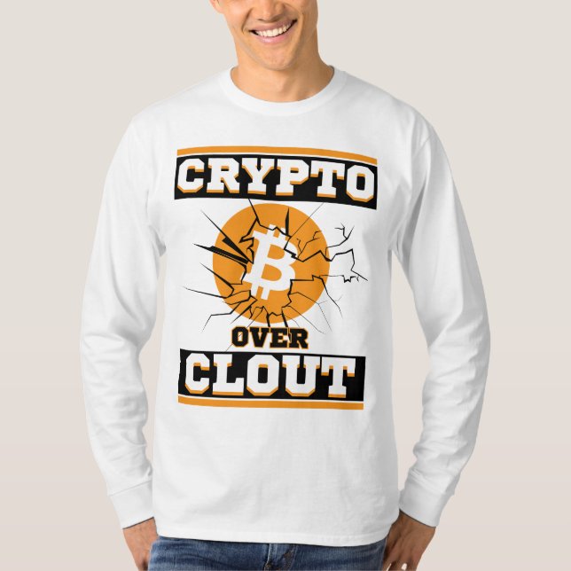 Camiseta Ativos Bitmoney Crypto Over Clout™ Sobre Algoritmo (Frente)