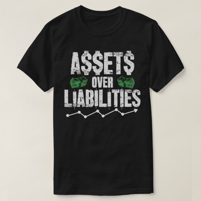 Camiseta Ativos Sobre Passivos Contabilística Funny Dif Acc (Frente do Design)