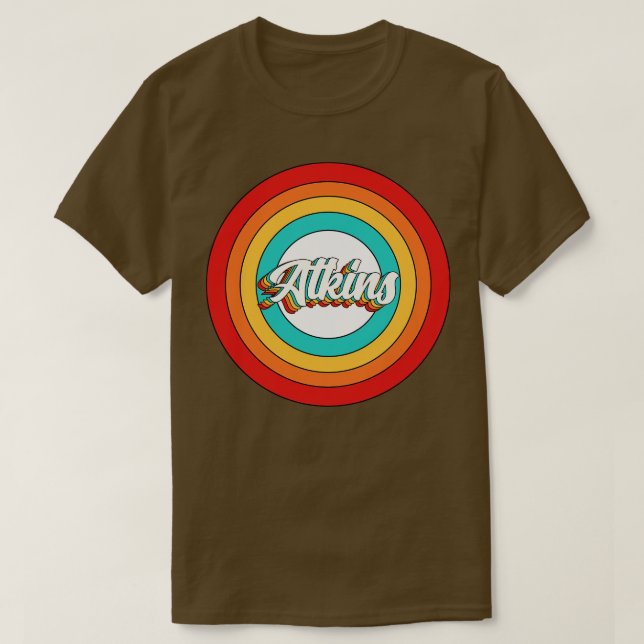 Camiseta Atkins Name Shirt Vintage Atkins Circle (Frente do Design)