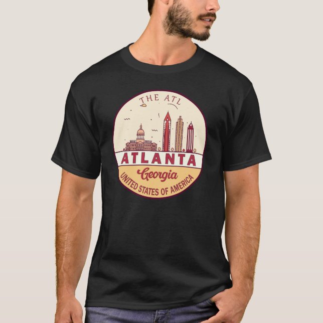 Camiseta Atlanta Georgia City Skyline Emblem (Frente)