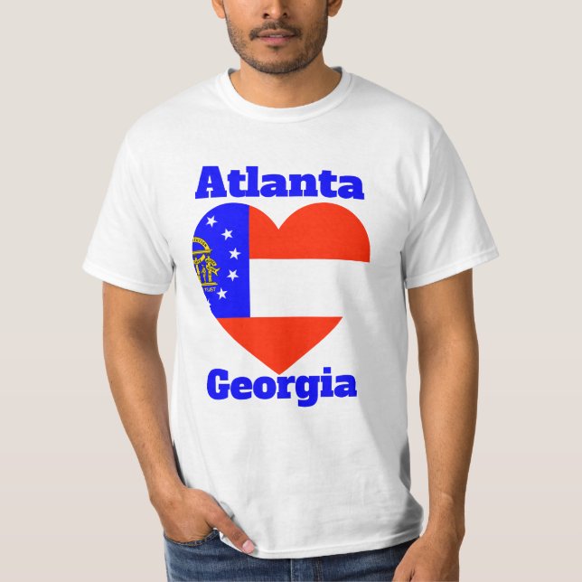 Camiseta Atlanta Georgia Heart Flag (Frente)