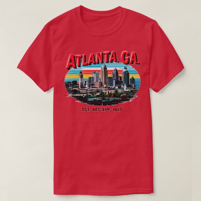Camiseta atlanta georgia Souvenir Vintage Citysca nostálgic (Frente do Design)