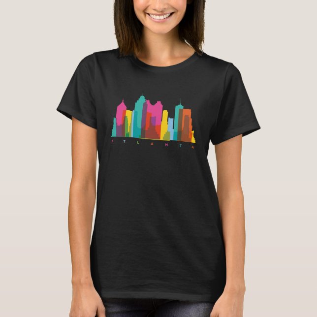 Camiseta Atlanta Georgia USA Skyline Silhouette Outline Ske (Frente)