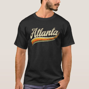 Camiseta Atlanta Vintage - Tipografia Cursiva com Distância