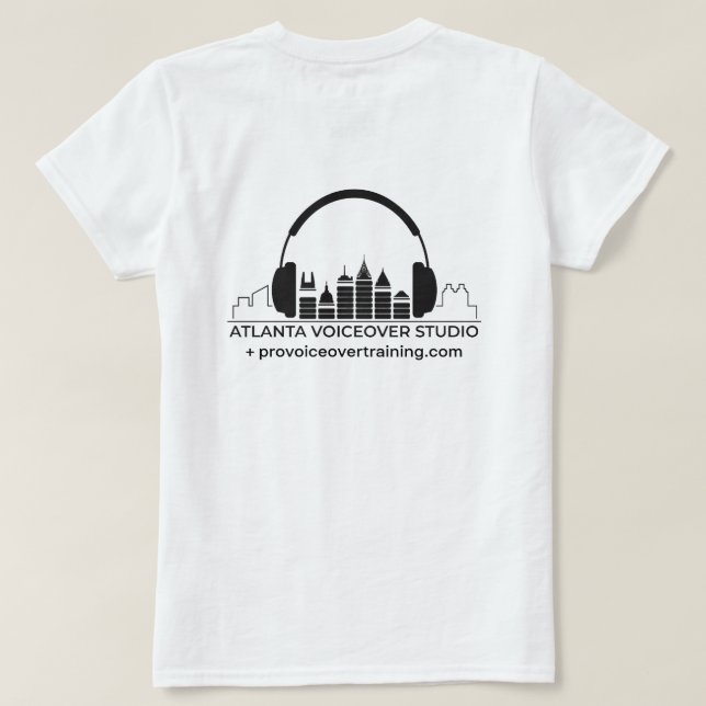 Camiseta Atlanta Voiceover Studio - Camisa-T feminina (Verso do Design)