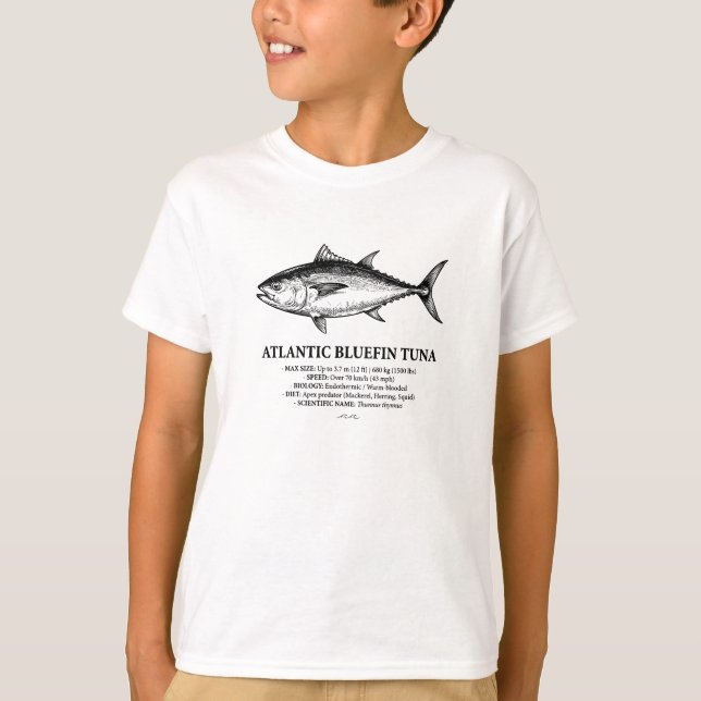 Camiseta Atlantic Bluefin Tuna Scientific Illustration  (Frente)