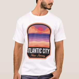 Camiseta Atlantic City Beach NJ Retro Sunset
