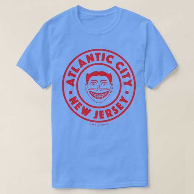 Camiseta Atlantic City New Jersey Circle Vermelho (Frente do Design)