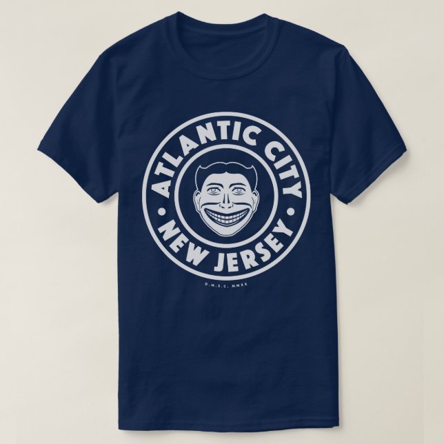 Camiseta Atlantic City New Jersey Circle White (Frente do Design)