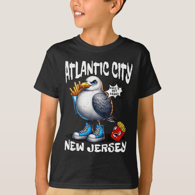 Camiseta Atlantic City New Jersey Seagull French Fries Funn (Frente)