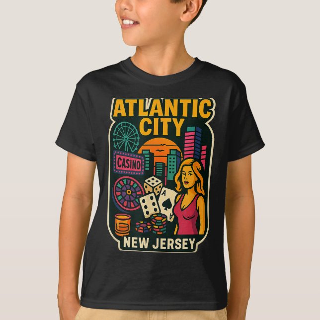 Camiseta Atlantic City New Jersey Vacation Casino Gaming Ga (Frente)