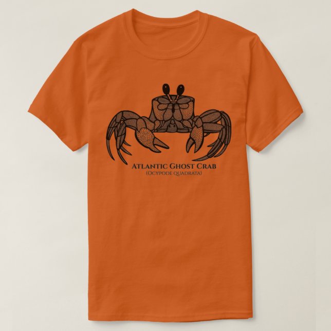 Camiseta Atlantic Ghost Crab with Names animal design on re (Frente do Design)
