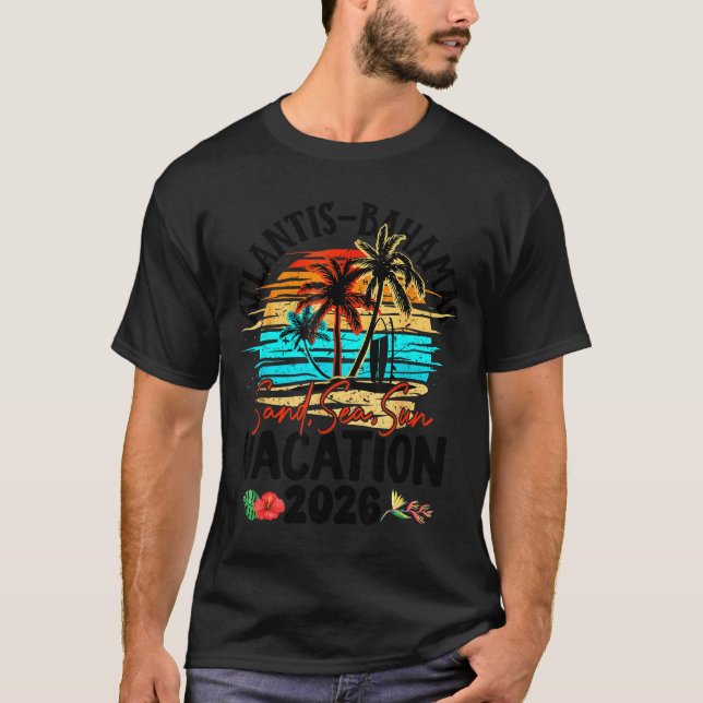 Camiseta Atlantis Bahamas 2026 Vacation Beach Matching Fami (Frente)