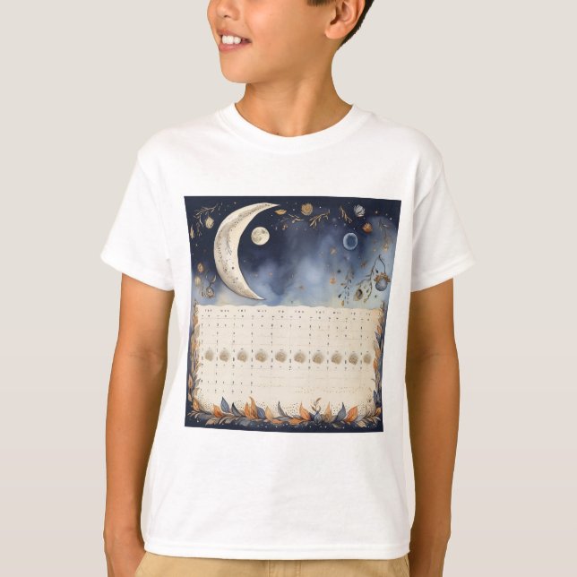Camiseta Atlas de Fase da Lua eterno - Calend da Astronomia (Frente)