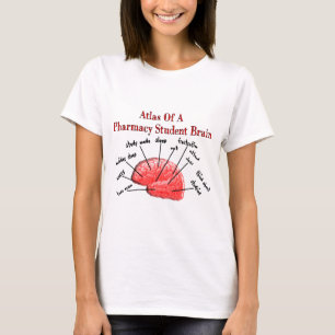 Camiseta Atlas de um cérebro do estudante da farmácia