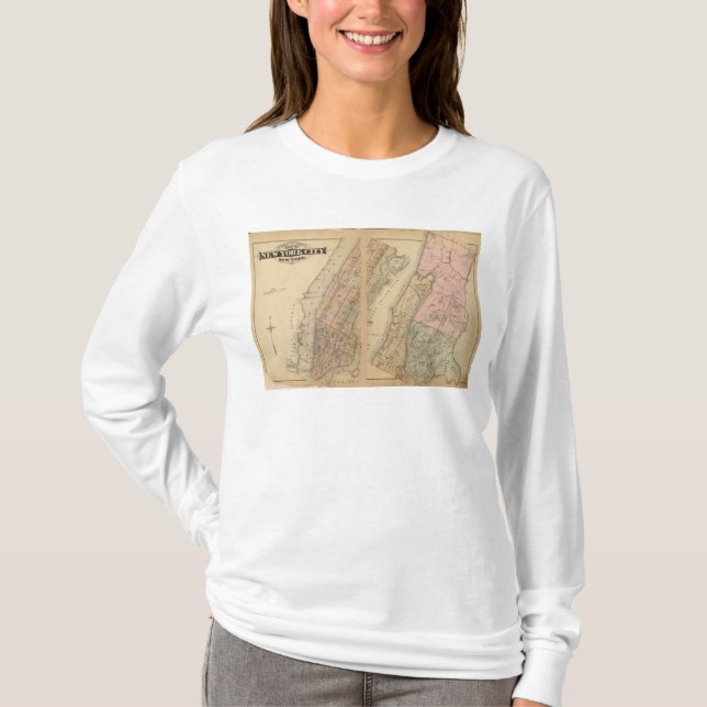 Camiseta Atlas do mapa de índice, cidade de New York (Frente)