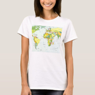 Camiseta Atlas do Mundo do Mapa