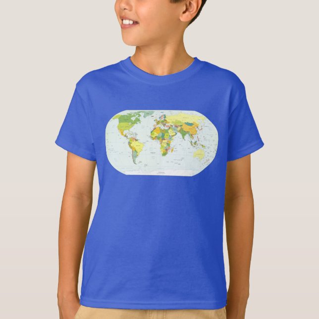 Camiseta Atlas do Mundo do Mapa (Frente)