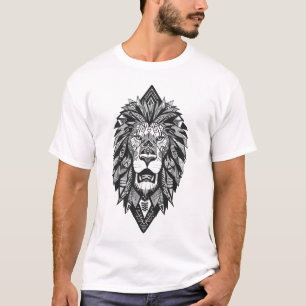 Camiseta Atlas Lion Marrocos Tribal Geométrico Minimalista 