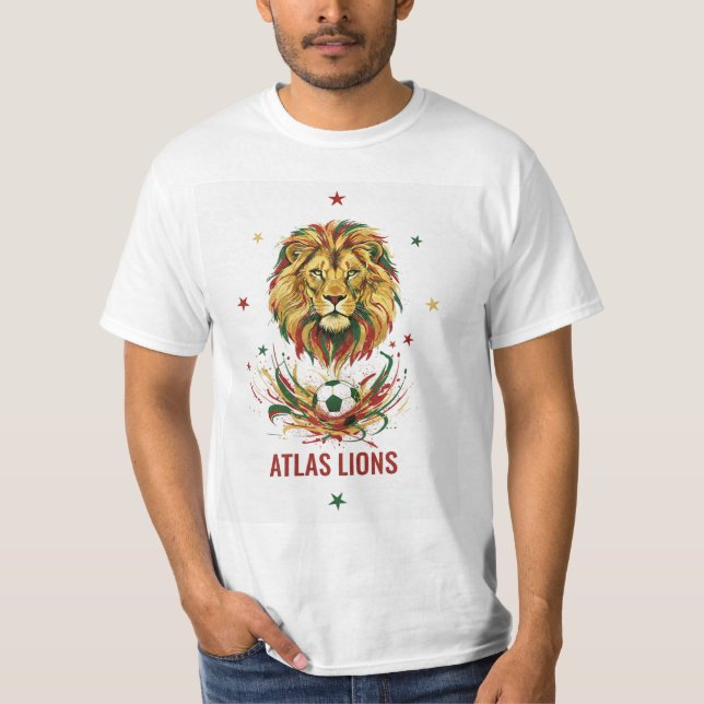 Camiseta Atlas Lion T-Shirt – Morocco Football Pride (Frente)
