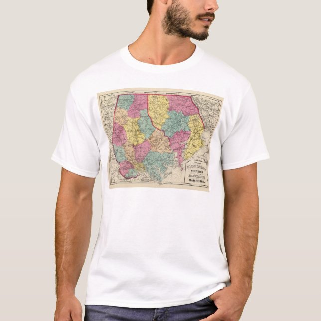 Camiseta Atlas topográfico dos condados 3 de Maryland (Frente)